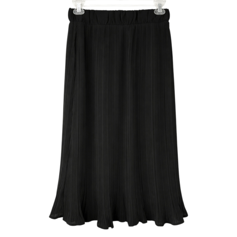 Pleione Black Pleated Knee-Length Skirt – Size Small